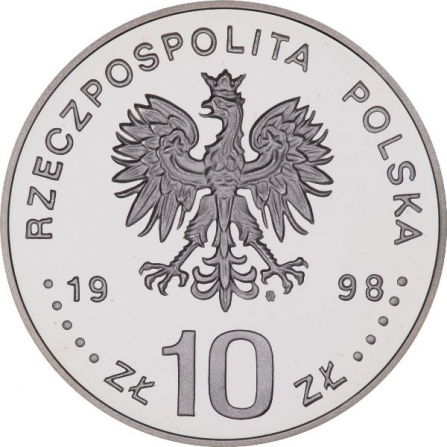 Awers monety10 zł Zygmunt III Waza (1587-1632), półpostać