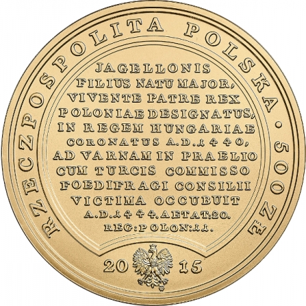 Coin obverse 500 pln Ladislas of Varna