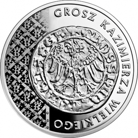 Rewers monety 20 zł Grosz Kazimierza Wielkiego