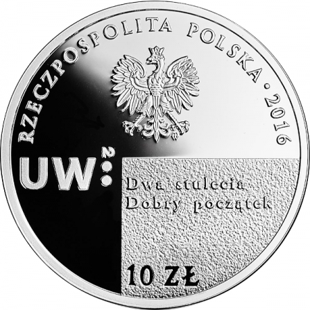 Awers monety10 zł 200. rocznica utworzenia Uniwersytetu Warszawskiego