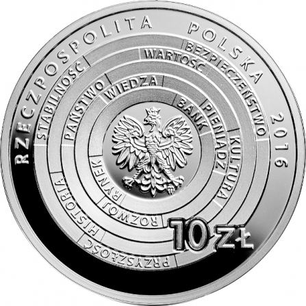 Awers monety10 zł Centrum Pieniądza NBP im. Sławomira S. Skrzypka