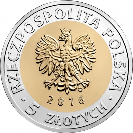 Awers monety5 zł Zamek Książąt Pomorskich w Szczecinie