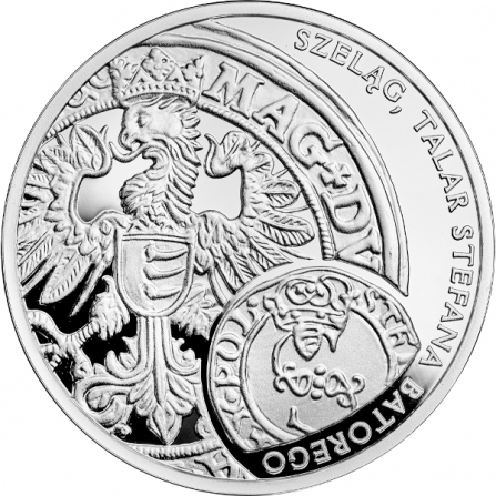 Coin obverse 20 pln Schilling thaler of King Stephen Bathory