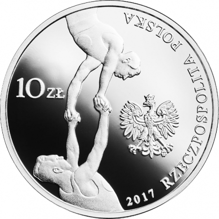 Awers monety10 zł 150. rocznica powstania
Towarzystwa Gimnastycznego „Sokół”