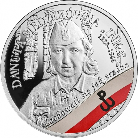 Rewers monety 10 zł Danuta Siedzikówna „Inka”