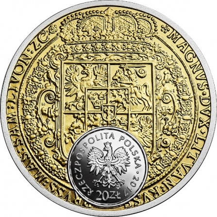 Awers monety20 zł 100 dukatów Zygmunta III