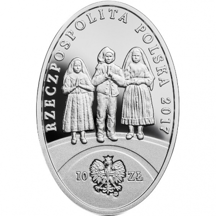Awers monety10 zł 100-lecie objawień fatimskich