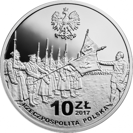 Awers monety10 zł 100-lecie powstania Komitetu Narodowego Polskiego