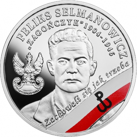 Rewers monety 10 zł Feliks Selmanowicz „Zagończyk”