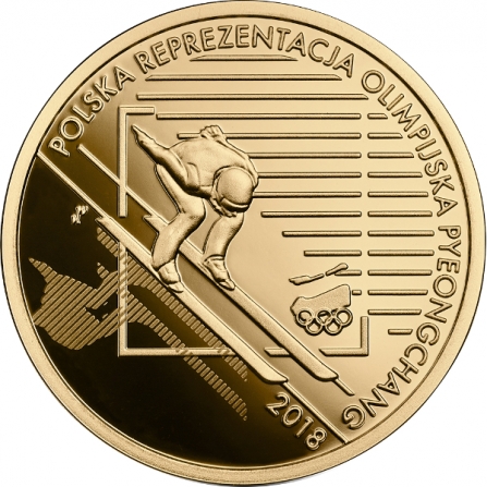 Coin reverse 200 pln Polish Olympic Team – PyeongChang 2018