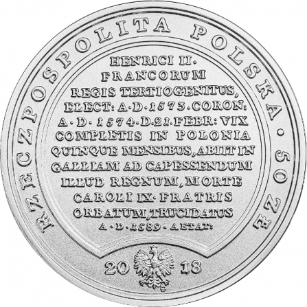 Coin obverse 50 pln Henry Valois