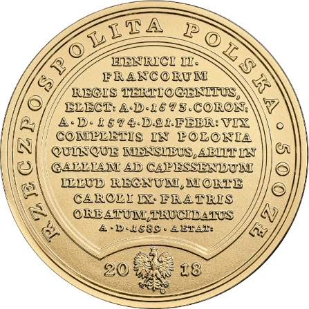 Coin obverse 500 pln Henry Valois