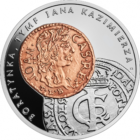 Rewers monety 20 zł Boratynka, tymf Jana Kazimierza