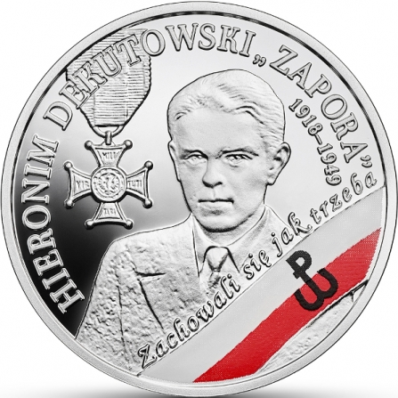 Rewers monety 10 zł Hieronim Dekutowski „Zapora”