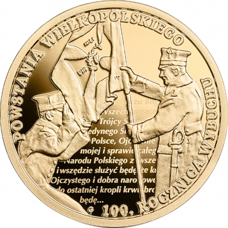 Rewers monety 200 zł 100. rocznica wybuchu Powstania Wielkopolskiego