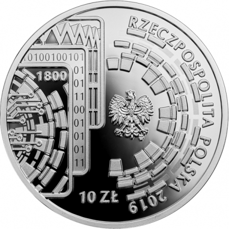 Awers monety10 zł 100-lecie powstania PKO Banku Polskiego