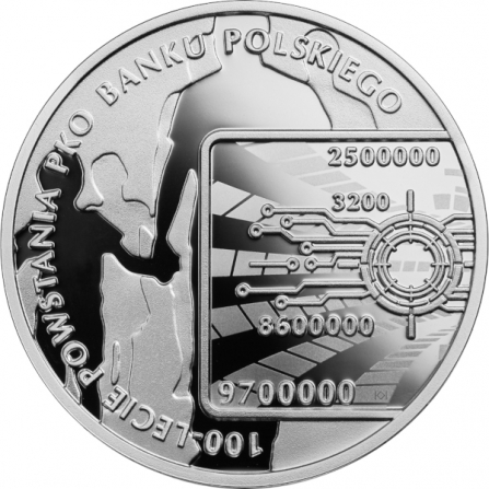 Rewers monety 10 zł 100-lecie powstania PKO Banku Polskiego