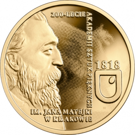 Coin reverse 200 pln 200th Anniversary of the Jan Matejko Academy of Fine Arts in Kraków