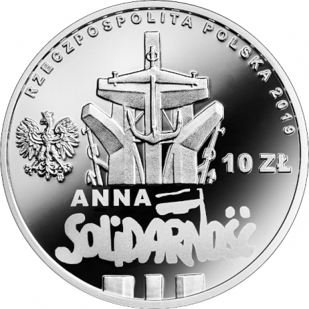 Awers monety10 zł 90. rocznica urodzin Anny Walentynowicz
