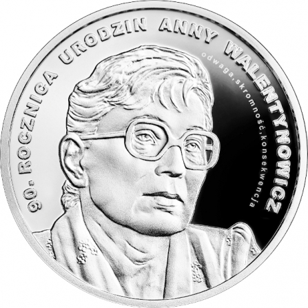 Rewers monety 10 zł 90. rocznica urodzin Anny Walentynowicz