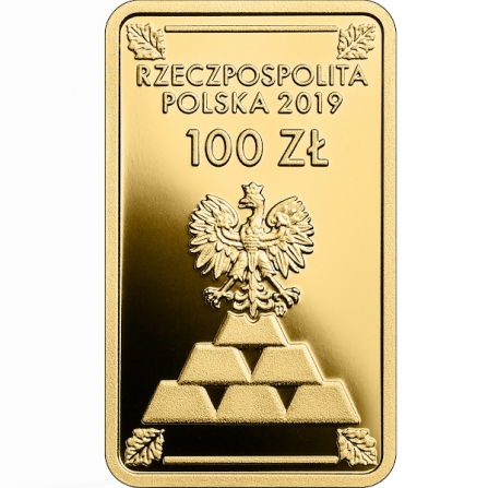 Awers monety100 zł Powrót złota do Polski
