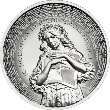 Rewers monety 10 zł 10. rocznica tragedii smoleńskiej