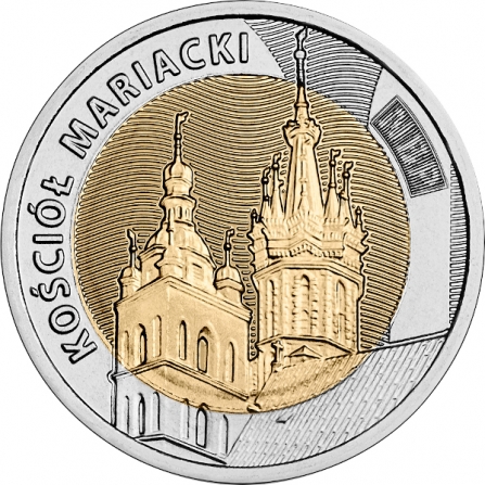Rewers monety 5 zł Kościół Mariacki