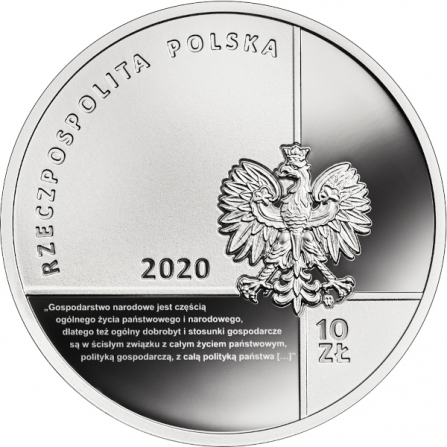 Awers monety10 zł Stanisław Głąbiński