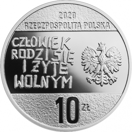 Awers monety10 zł 40. rocznica powstania NSZZ Solidarność