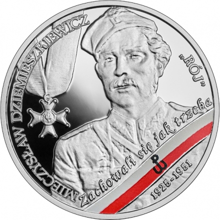 Rewers monety 10 zł Mieczysław Dziemieszkiewicz „Rój”