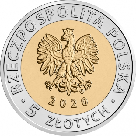 Awers monety5 zł Pałac Branickich w Białymstoku 