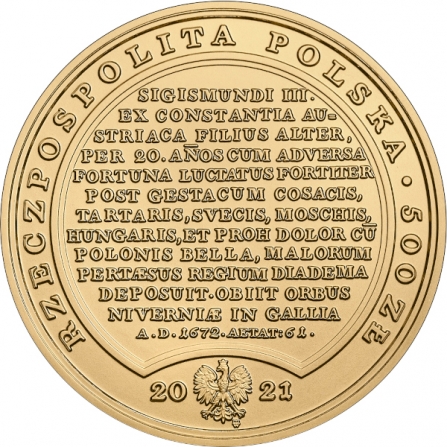 Coin obverse 500 pln John Casimir Vasa