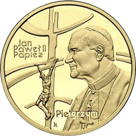 Rewers monety 100 zł Jan Paweł II - Papież Pielgrzym