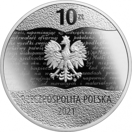 Coin obverse 10 pln 100th Anniversary of the March Constitution