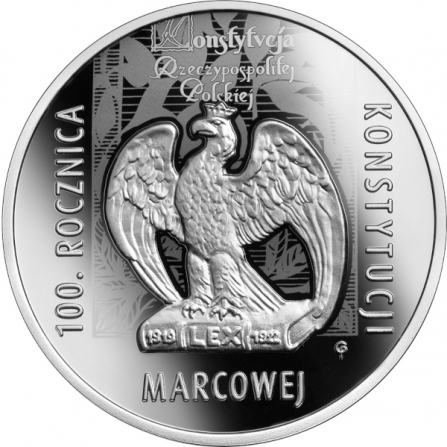Rewers monety 10 zł 100. rocznica Konstytucji marcowej