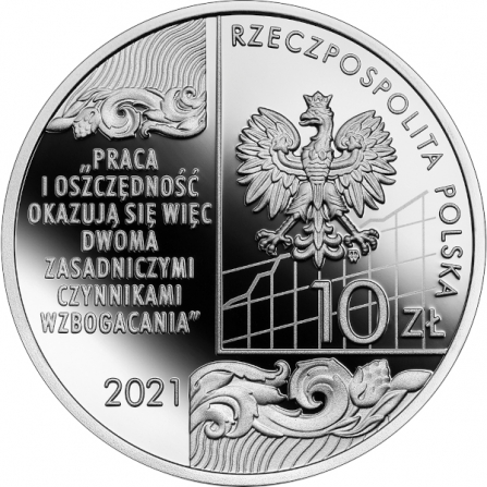 Awers monety10 zł Adam Heydel