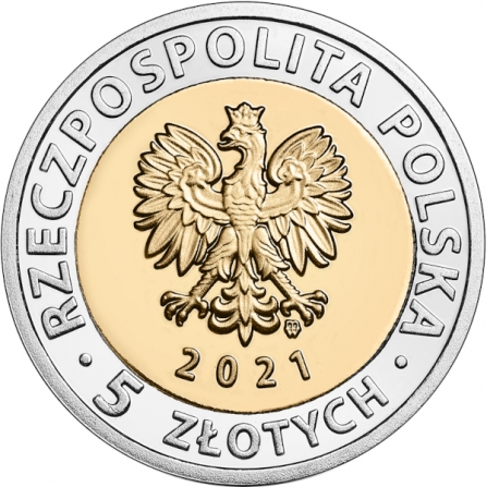 Coin obverse 5 pln The Crane Gate in Gdańsk