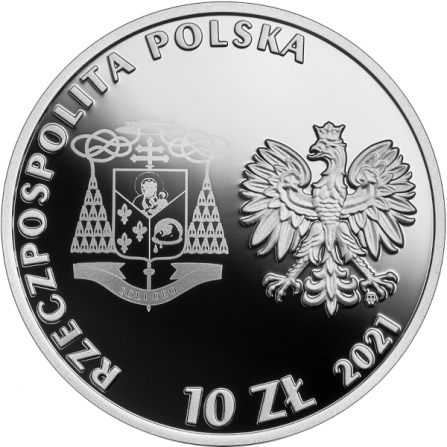 Awers monety10 zł Beatyfikacja Kardynała Stefana Wyszyńskiego
