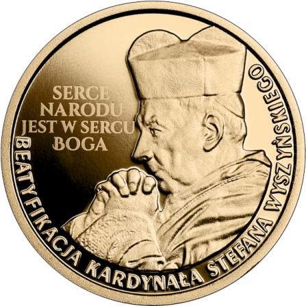 Rewers monety 100 zł Beatyfikacja Kardynała Stefana Wyszyńskiego