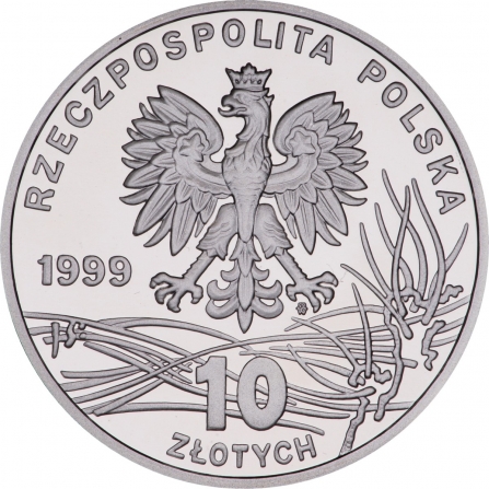 Awers monety10 zł Fryderyk Chopin, 150. rocznica śmierci