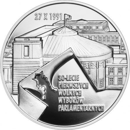 Rewers monety 10 zł 30-lecie pierwszych wolnych wyborów parlamentarnych