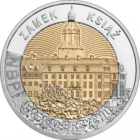 Rewers monety 5 zł Zamek Książ w Wałbrzychu