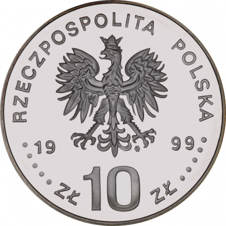 Awers monety10 zł 600-lecie odnowienia Akademii Krakowskiej (1400-2000)