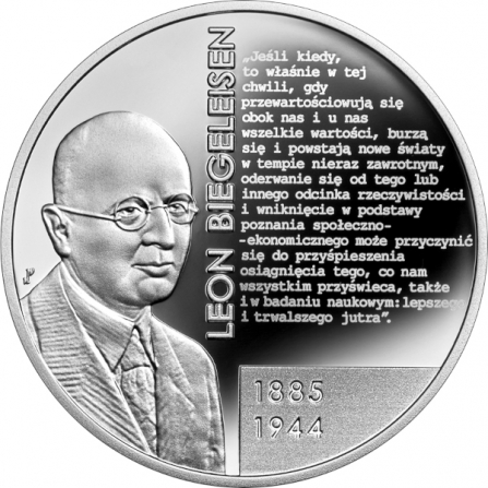 Rewers monety 10 zł Leon Biegeleisen