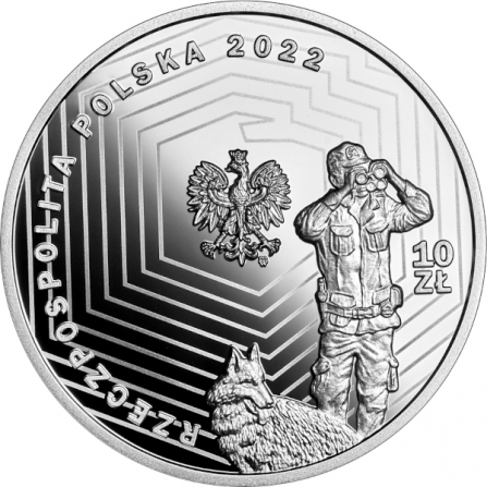 Awers monety10 zł 30. rocznica powołania Straży Granicznej