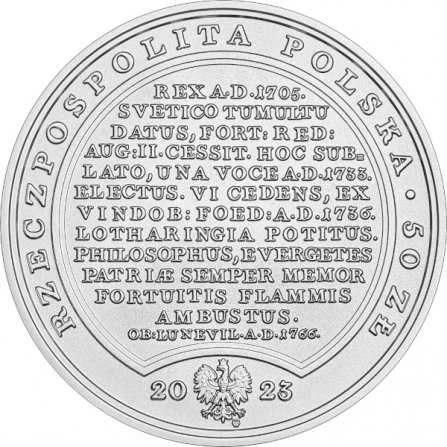 Awers monety50 zł Stanisław Leszczyński