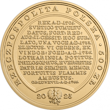 Awers monety500 zł Stanisław Leszczyński