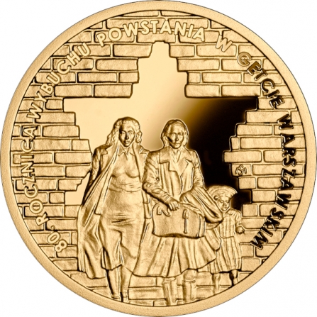 Coin reverse 200 pln 80th Anniversary of the Outbreak of the Warsaw Ghetto Uprising