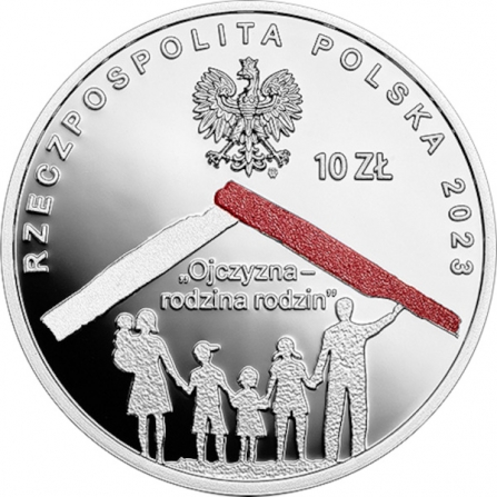 Awers monety10 zł Polska rodzina