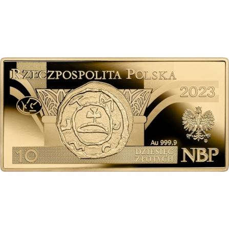 Awers monety10 zł Banknot o nominale 10 zł
